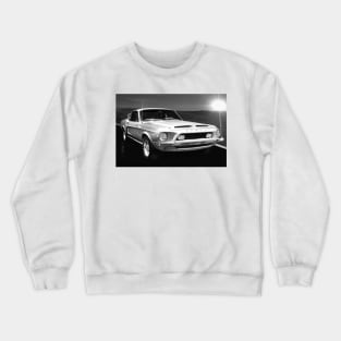 Shelby Cobra Mustang 1968 BW Crewneck Sweatshirt